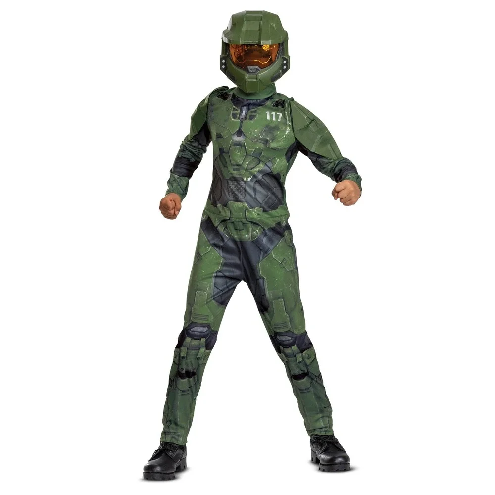 Halo Master Chief Costume Boys Size S 6 7 Jumpsuit Mask Disguise NWT